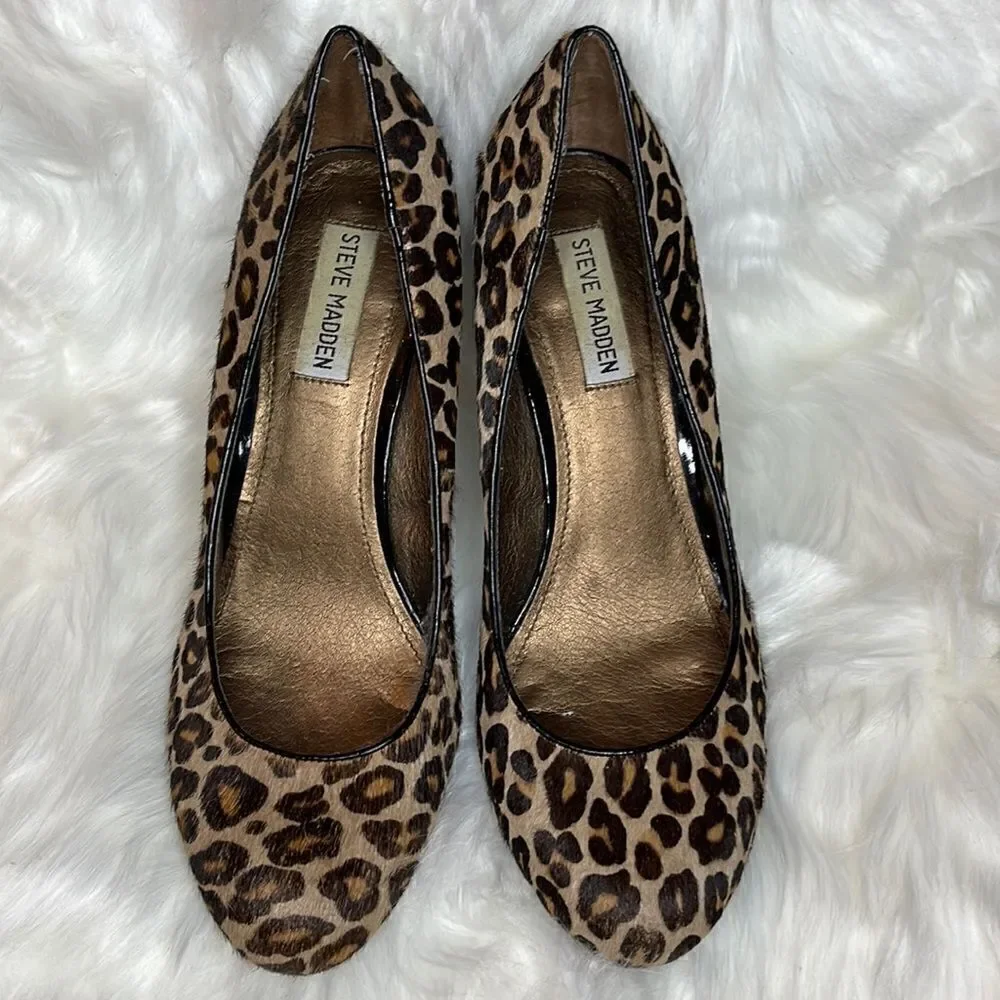 Steve Madden Leather Leopard Heels